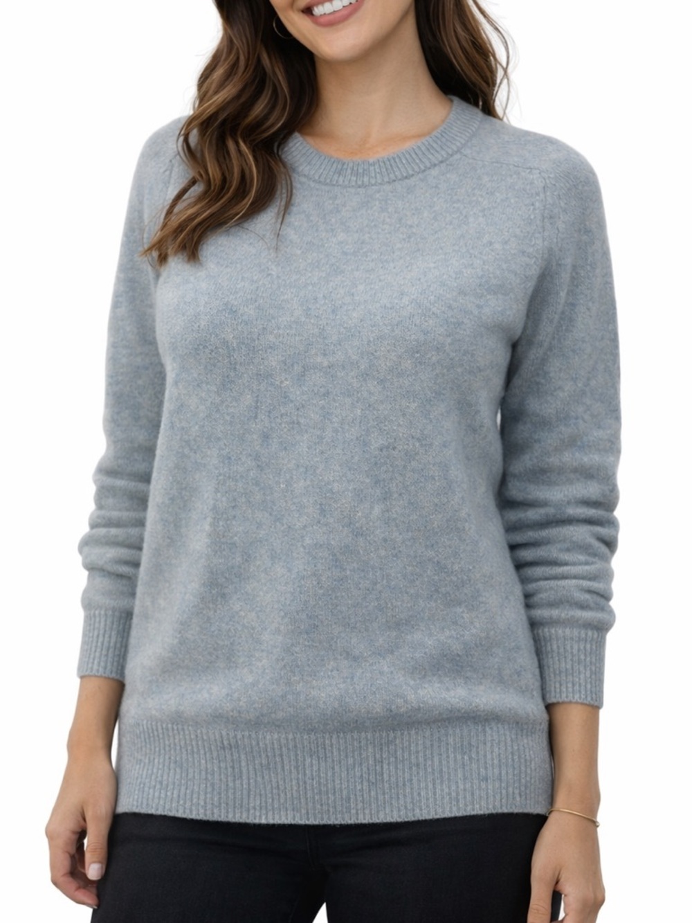 Vintage Wool Sweater in Light Blue-Grey